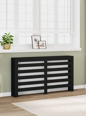 VidaXL Radiatorombouw 149x20x82 cm bewerkt hout zwart