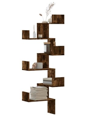 VidaXL Hoekwandschap 45x45x147 cm bewerkt hout gerookt eikenkleurig
