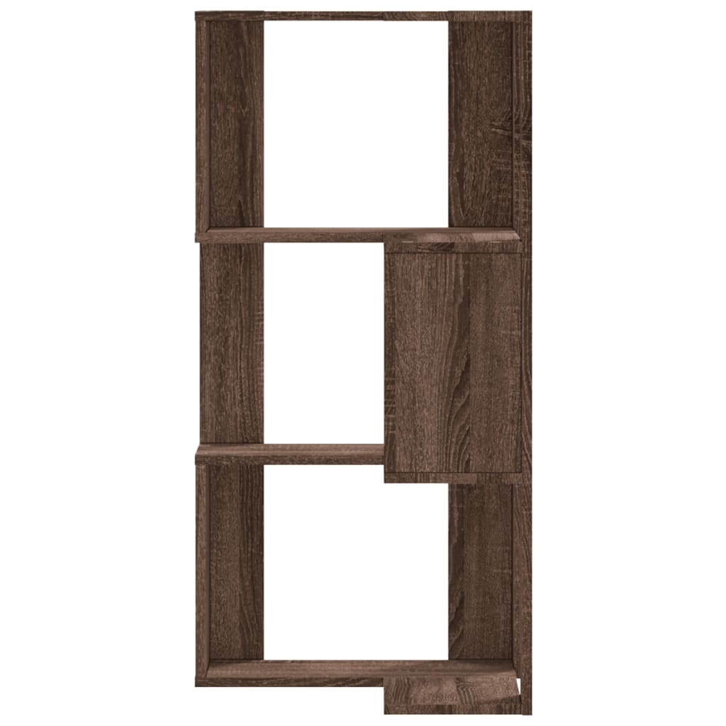 VidaXL Boekenkast 3-laags hoek 50x50x102 cm bewerkt hout bruin eiken