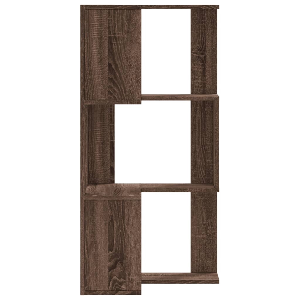 VidaXL Boekenkast 3-laags hoek 50x50x102 cm bewerkt hout bruin eiken