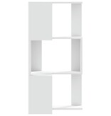VidaXL Boekenkast 3-laags hoek 50x50x102 cm bewerkt hout wit