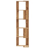 VidaXL Boekenkast 5-laags hoek 50x50x179 cm hout artisanaal eikenkleur