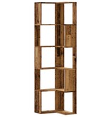 VidaXL Boekenkast 5-laags hoek 50x50x179 cm bewerkt hout oud houtkleur