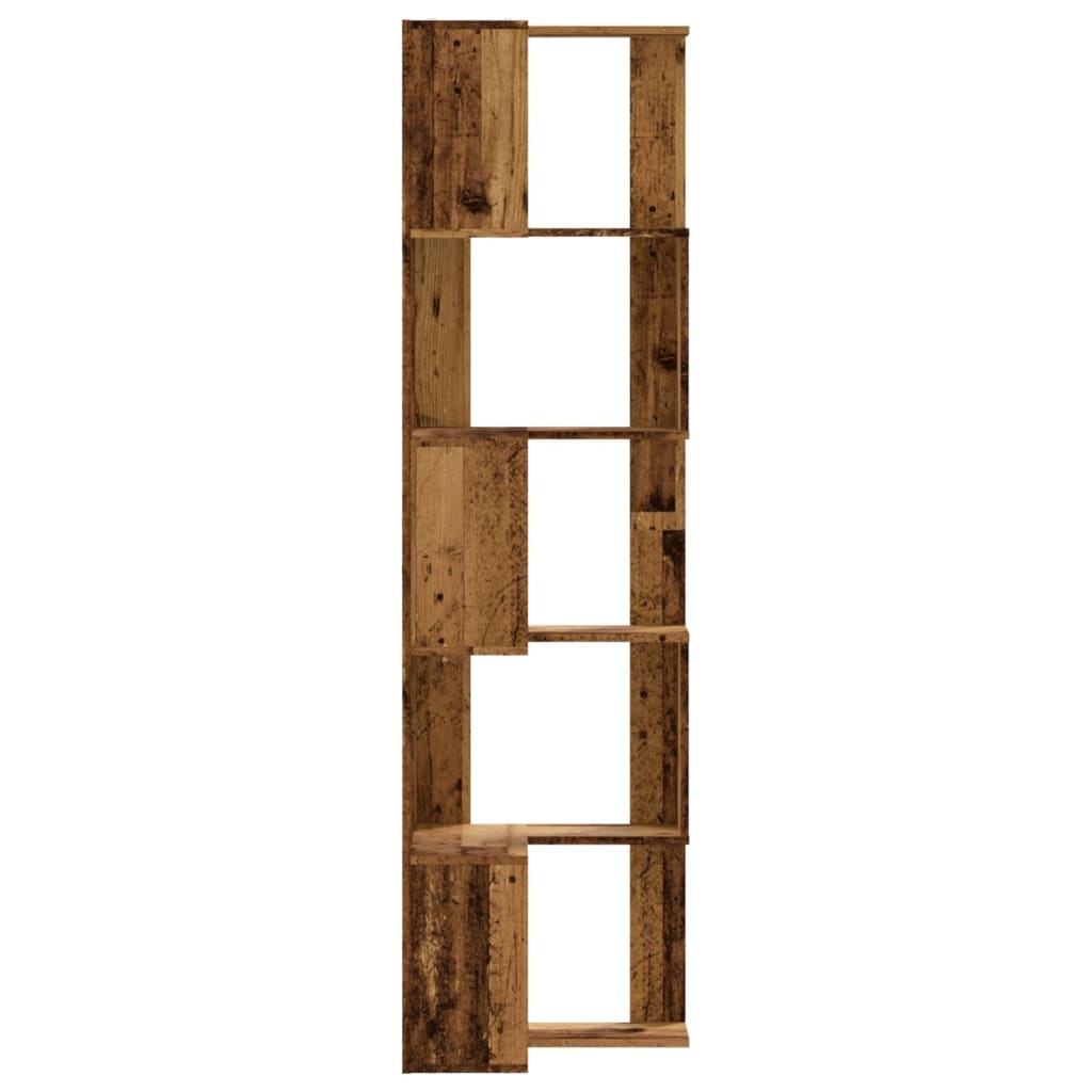 VidaXL Boekenkast 5-laags hoek 50x50x179 cm bewerkt hout oud houtkleur