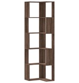 VidaXL Boekenkast 5-laags hoek 50x50x179 cm bewerkt hout bruin eiken
