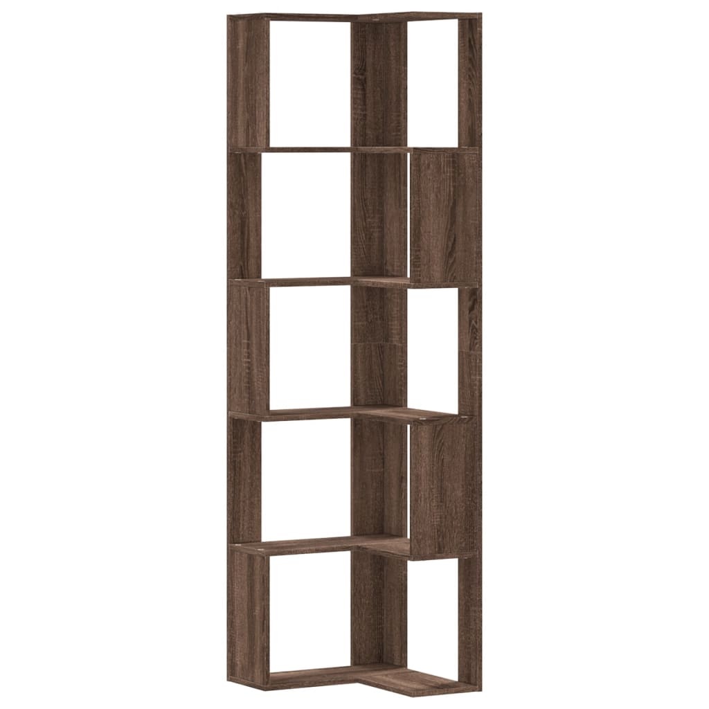 VidaXL Boekenkast 5-laags hoek 50x50x179 cm bewerkt hout bruin eiken