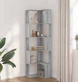 VidaXL Boekenkast 5-laags hoek 50x50x179 cm bewerkt hout grijs sonoma