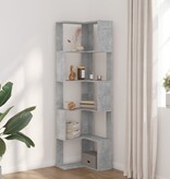 VidaXL Boekenkast 5-laags hoek 50x50x179 cm bewerkt hout betongrijs