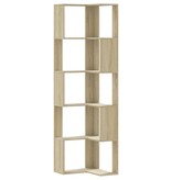 VidaXL Boekenkast 5-laags hoek 50x50x179 cm bewerkt hout sonoma eiken