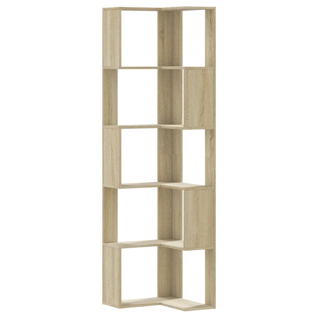 VidaXL Boekenkast 5-laags hoek 50x50x179 cm bewerkt hout sonoma eiken