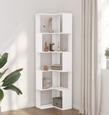 VidaXL Boekenkast 5-laags hoek 50x50x179 cm bewerkt hout wit
