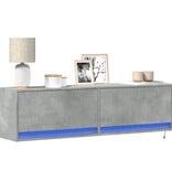 VidaXL Tv-wandmeubel met LED-verlichting 140x31x38 cm betongrijs