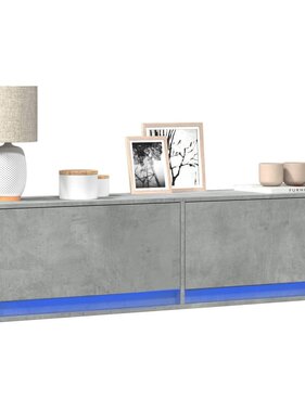 VidaXL Tv-wandmeubel met LED-verlichting 140x31x38 cm betongrijs