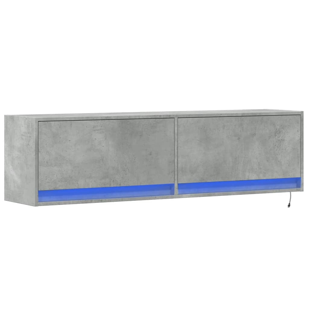 VidaXL Tv-wandmeubel met LED-verlichting 140x31x38 cm betongrijs