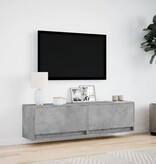 VidaXL Tv-wandmeubel met LED-verlichting 140x31x38 cm betongrijs