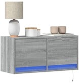 VidaXL Tv-wandmeubel met LED 80x31x35 cm grijs sonoma eikenkleurig