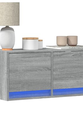 VidaXL Tv-wandmeubel met LED 80x31x35 cm grijs sonoma eikenkleurig