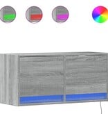 VidaXL Tv-wandmeubel met LED 80x31x35 cm grijs sonoma eikenkleurig