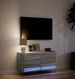 VidaXL Tv-wandmeubel met LED 80x31x35 cm grijs sonoma eikenkleurig