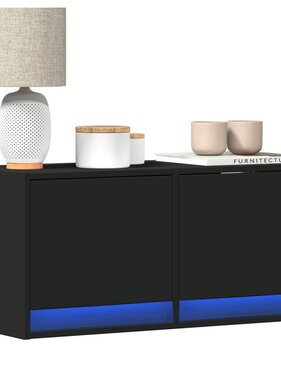 VidaXL Tv-wandmeubel met LED-verlichting 80x31x35 cm zwart