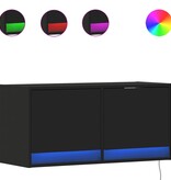 VidaXL Tv-wandmeubel met LED-verlichting 80x31x35 cm zwart