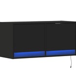 VidaXL Tv-wandmeubel met LED-verlichting 80x31x35 cm zwart