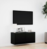 VidaXL Tv-wandmeubel met LED-verlichting 80x31x35 cm zwart