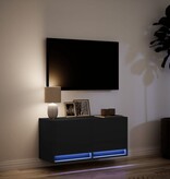 VidaXL Tv-wandmeubel met LED-verlichting 80x31x35 cm zwart