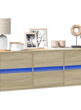 VidaXL Tv-wandmeubel met LED-verlichting 130x31x45 cm sonoma eiken