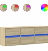 VidaXL Tv-wandmeubel met LED-verlichting 130x31x45 cm sonoma eiken