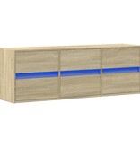 VidaXL Tv-wandmeubel met LED-verlichting 130x31x45 cm sonoma eiken