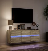 VidaXL Tv-wandmeubel met LED-verlichting 130x31x45 cm sonoma eiken
