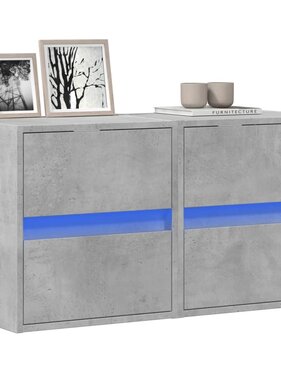 VidaXL Tv-wandmeubels met LED-verlichting 2 st 41x31x45 cm betongrijs