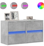 VidaXL Tv-wandmeubels met LED-verlichting 2 st 41x31x45 cm betongrijs