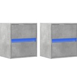 VidaXL Tv-wandmeubels met LED-verlichting 2 st 41x31x45 cm betongrijs
