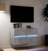 VidaXL Tv-wandmeubels met LED-verlichting 2 st 41x31x45 cm betongrijs