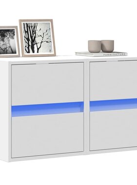VidaXL Tv-wandmeubels 2 st met LED-verlichting 41x31x45 cm wit