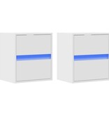 VidaXL Tv-wandmeubels 2 st met LED-verlichting 41x31x45 cm wit