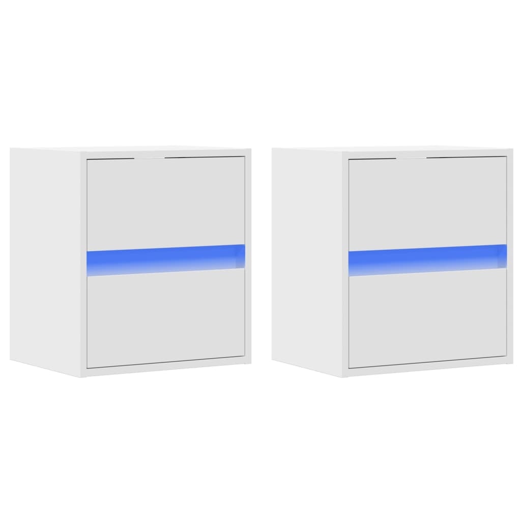 VidaXL Tv-wandmeubels 2 st met LED-verlichting 41x31x45 cm wit