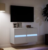 VidaXL Tv-wandmeubels 2 st met LED-verlichting 41x31x45 cm wit