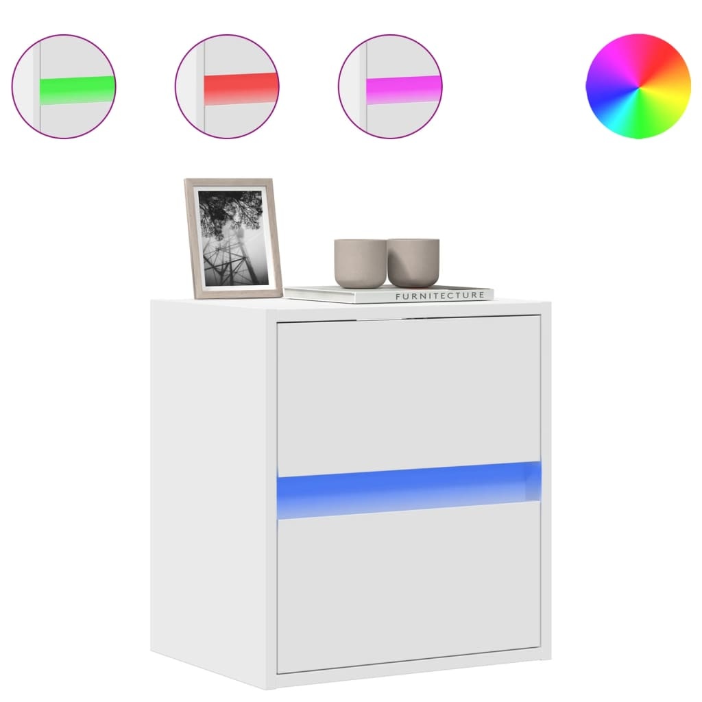 VidaXL Tv-wandmeubel met LED-verlichting 41x31x45 cm wit