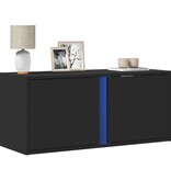 VidaXL Tv-wandmeubel met LED-verlichting 80x31x35 cm zwart