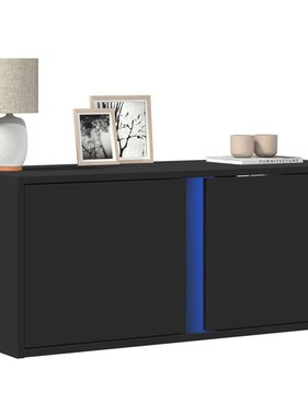 VidaXL Tv-wandmeubel met LED-verlichting 80x31x35 cm zwart