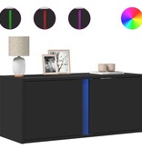 VidaXL Tv-wandmeubel met LED-verlichting 80x31x35 cm zwart