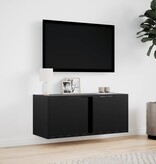 VidaXL Tv-wandmeubel met LED-verlichting 80x31x35 cm zwart