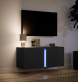 VidaXL Tv-wandmeubel met LED-verlichting 80x31x35 cm zwart
