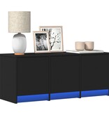 VidaXL Tv-meubel met LED 97x34x40 cm bewerkt hout zwart