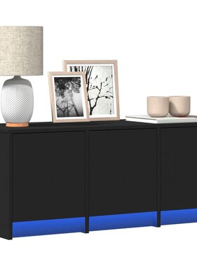 VidaXL Tv-meubel met LED 97x34x40 cm bewerkt hout zwart