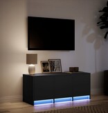 VidaXL Tv-meubel met LED 97x34x40 cm bewerkt hout zwart