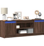 VidaXL Tv-meubel met LED 139,5x34x50 cm bewerkt hout bruin eikenkleur